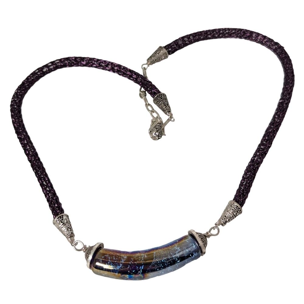 Handmade Dichroic bead Viking chain18" + 2.5" chain extender Handcrafted,Artisan - Picture 2 of 7